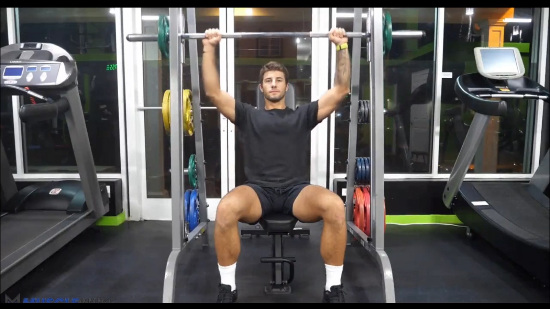 Smith Machine Seated Overhead Press/ پرس سرشانه اسمیت نشسته