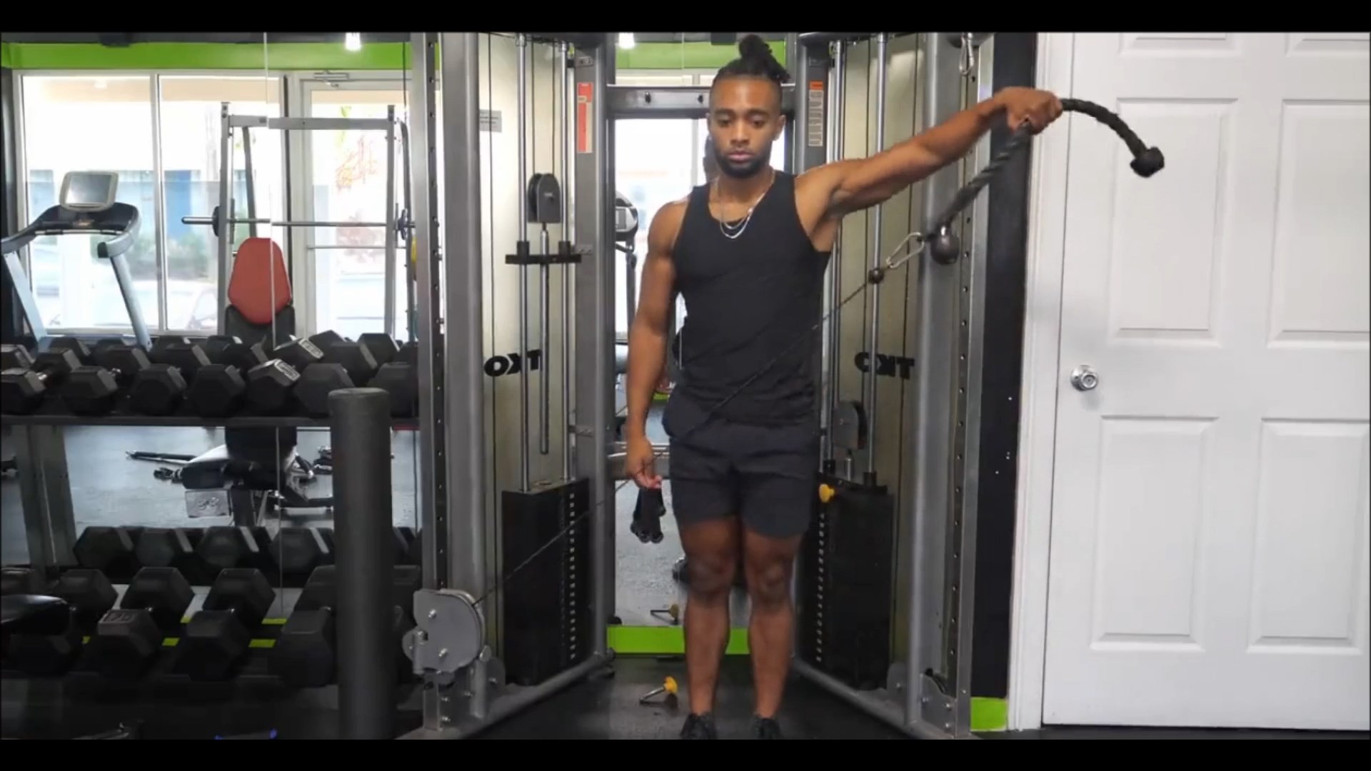 Cable Rope Single Arm Low Lateral Raise/نشر جانب سیم کش طناب 